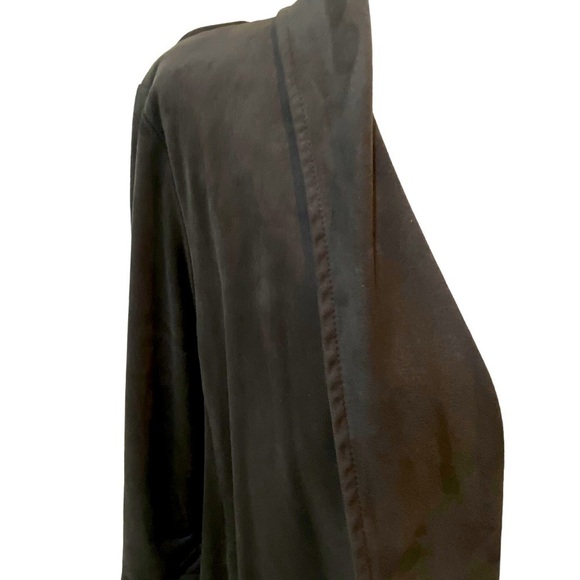 Alfani gray faux suede open front shawl collar jacket ruched sleeves size xl - Picture 4 of 7